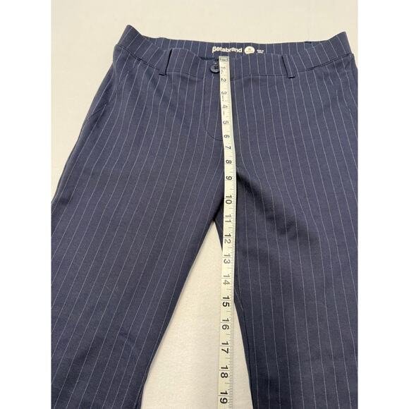 Beta Brand Pinstripe Navy Blue Staight Leg Pants Women’s Size M/ P Tall - Picture 4 of 7